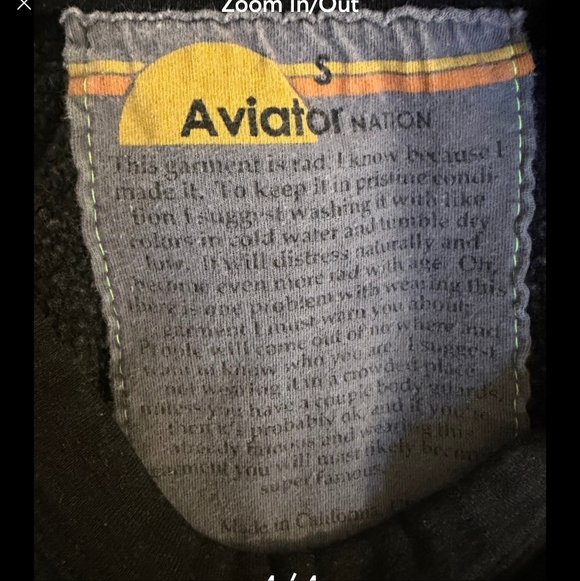 PRE-OWNED AVIATOR NATION Black Sweatshirt with Pink and Purple ⚡️ Lightning Bolt - Picture 6 of 6